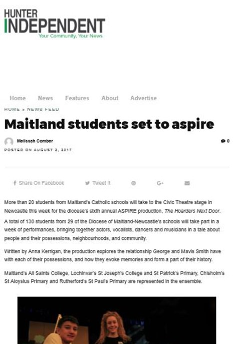 Hunter Independent - "Maitland students set to Aspire" Preview Image