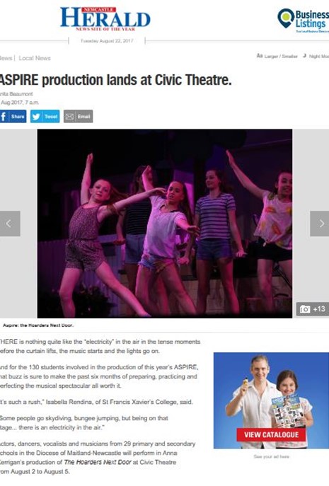 Newcastle Herald - "ASPIRE production lands at Civic Theatre" Preview Image
